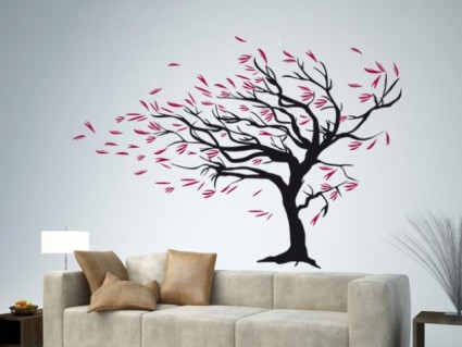 Dekorace na zeď - Strom s listím