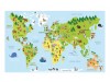 Tapeta - Mapa světa se zvířaty