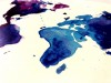 Plakáty - Mapa světa akvarel