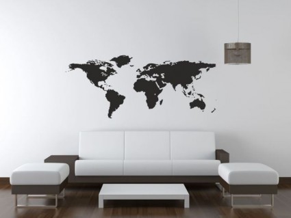 Samolepky na zeď - Mapa světa