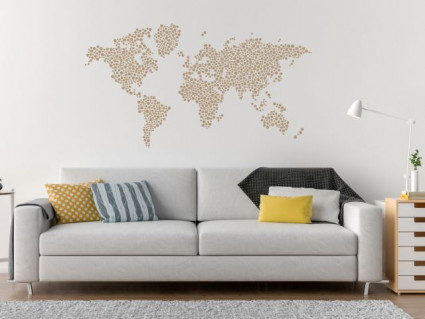 Samolepky na zeď - Mapa světa kolečka