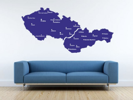 Samolepky na stěnu - Mapa Československa