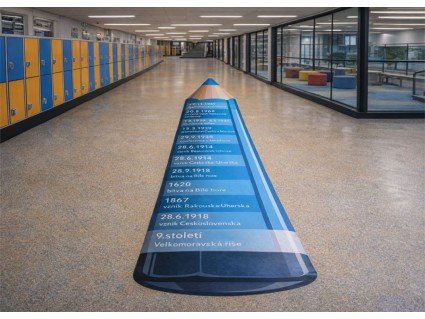 Podlahová samolepka – Česká historie v podobě tužky