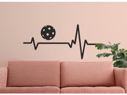 Samolepka na zeď - Srdeční tep florbal