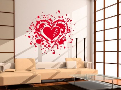 Samolepky na zeď - Love hearts