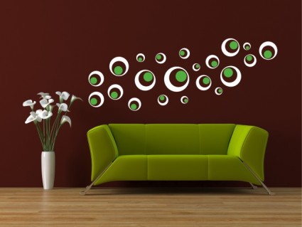 Dekorace na stěny - Dvoubarevné bubliny