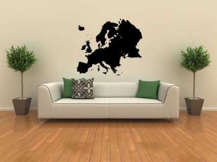 Samolepky na zeď - Mapa Evropy