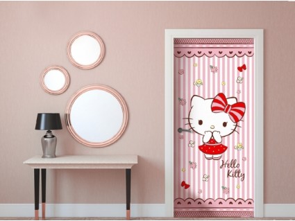 Fototapety na dveře - Hello Kitty