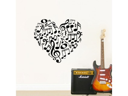 Samolepka hudební srdce