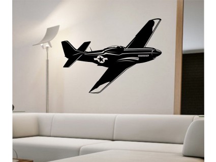 Samolepky na stěnu - Letadlo Mustang