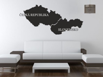 Dekorace na stěny - Mapa Československa
